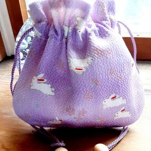 Bunny drawstring & matching zipper pouches